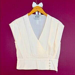 Scotch & Soda Cream Sleeveless Crop Blouse